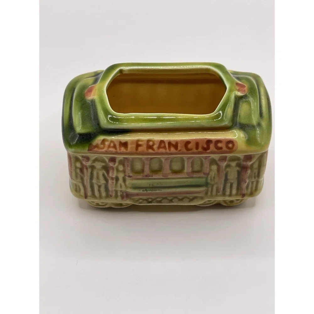 Toothpick Holder San Francisco‎ Trolley CarMulti Color Vtg SNCO Imports Japan 2